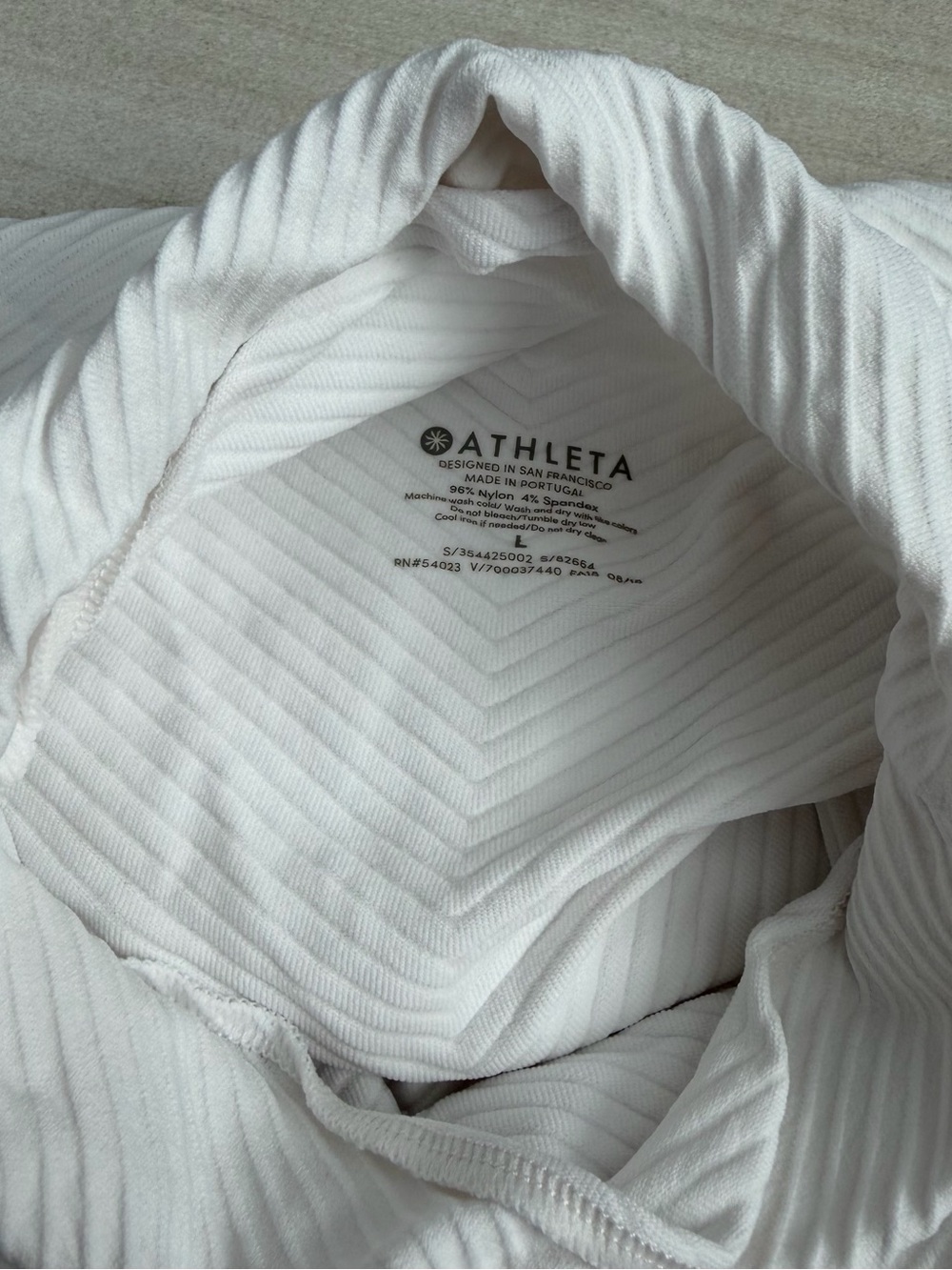 Athleta White Ribbed Active Tank - Picture 2 of 3